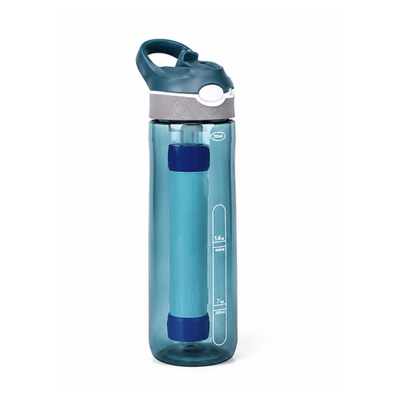 Survival bottle with filter water