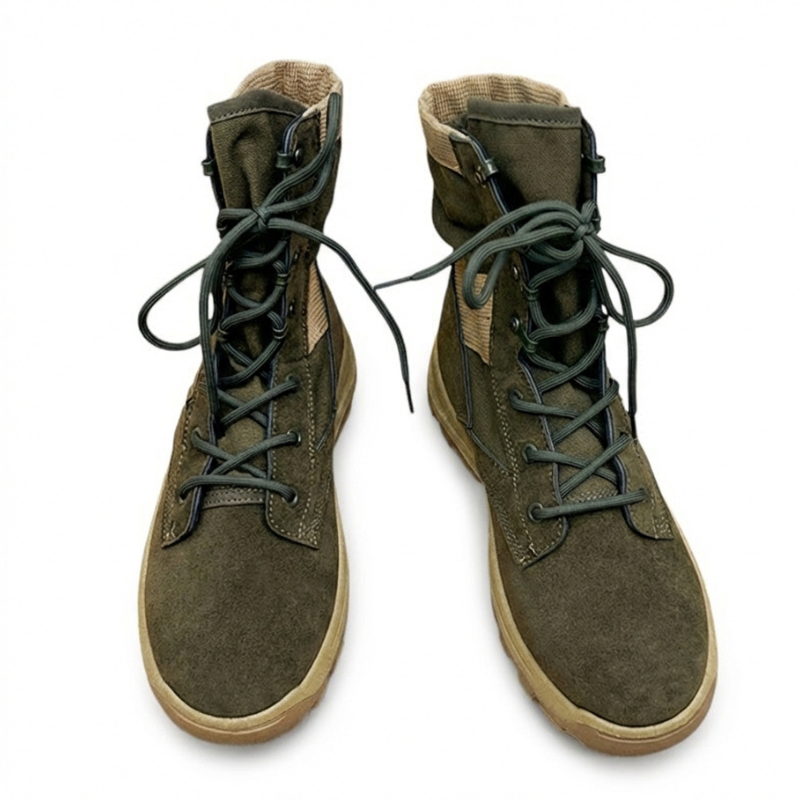 Knee high lace up tactical boots