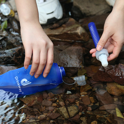 Folding bottle with filter water