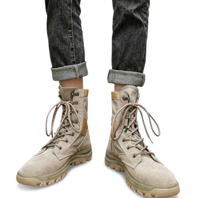 Knee high lace up tactical boots