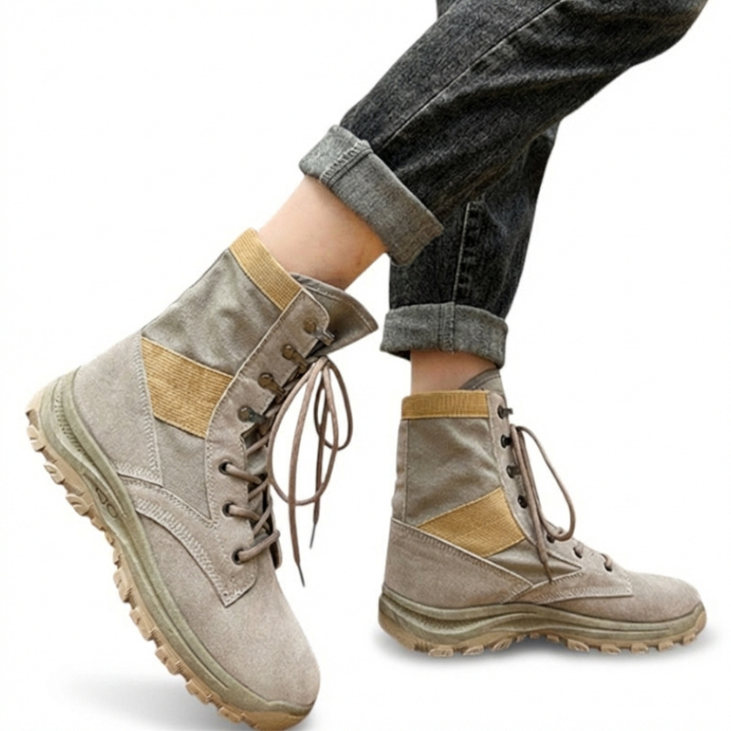 Knee high lace up tactical boots