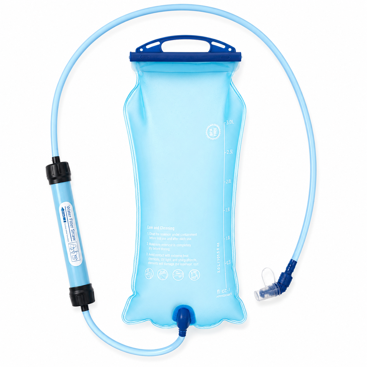 Gravity water filter hiking