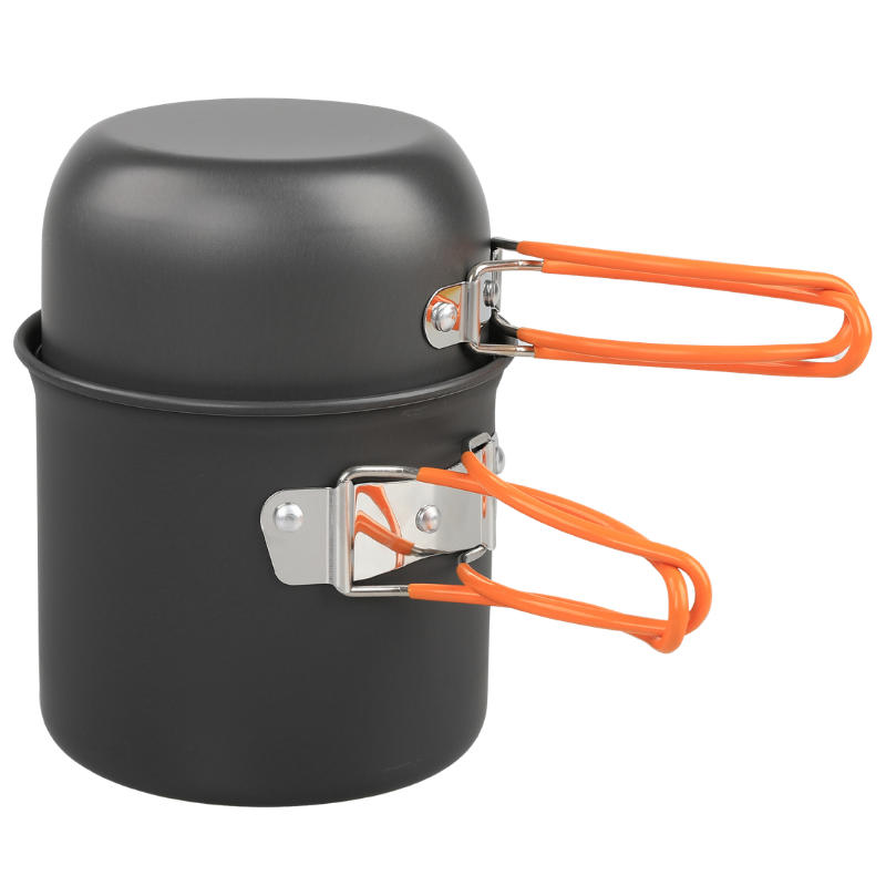Nesting camping pots and pans