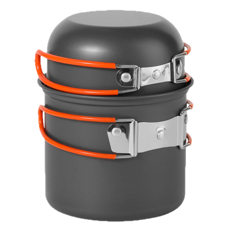 Nesting camping pots and pans