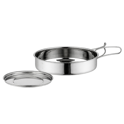 Stainless steel camping pots and pans