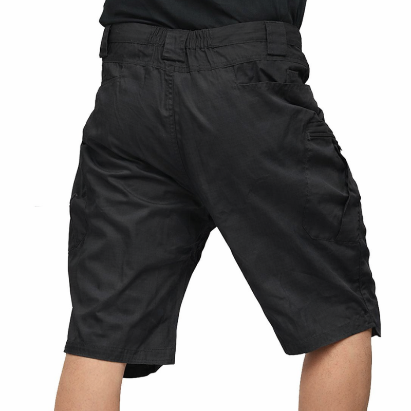 Black tactical cargo shorts