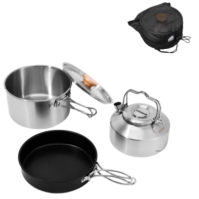 Portable pots and pans for camping
