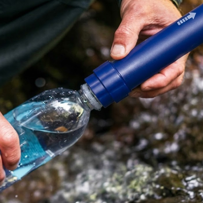 Gravity water filter camping