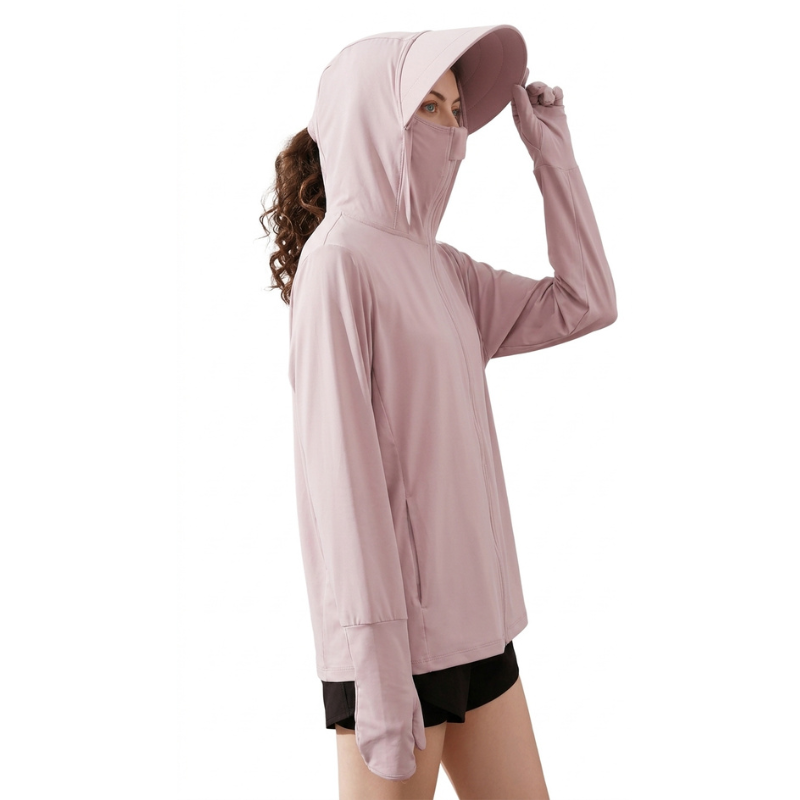 Sun hoodie women with zipper