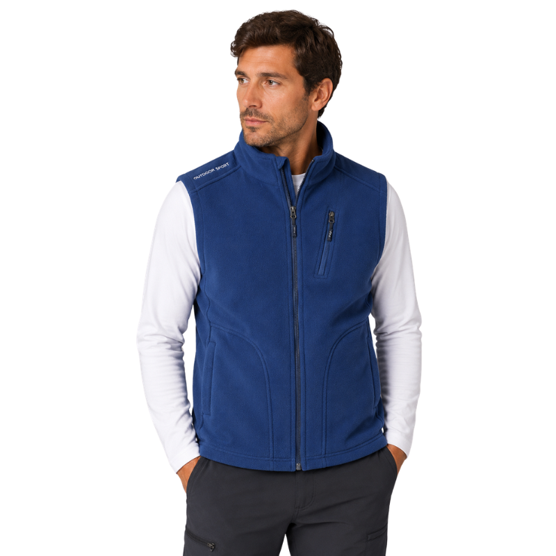 Mens fleece gilet with pockets