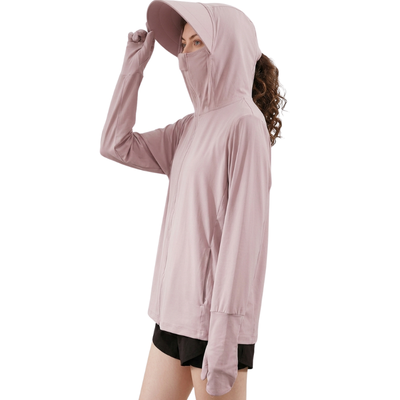 Sun hoodie women with zipper