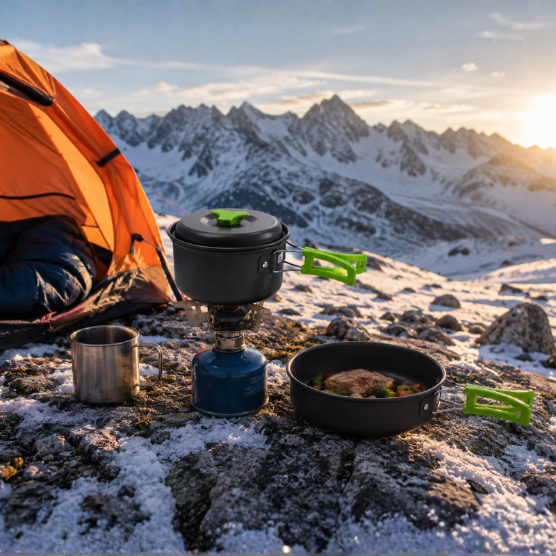 Camping pots and pans set