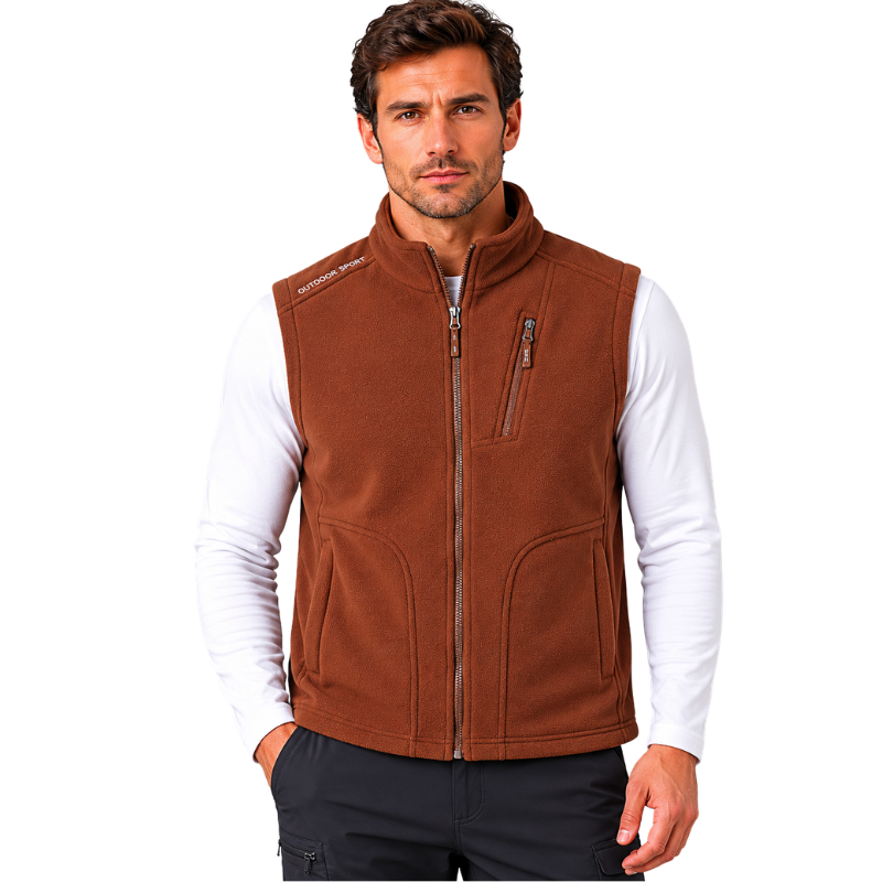 Mens fleece gilet with pockets