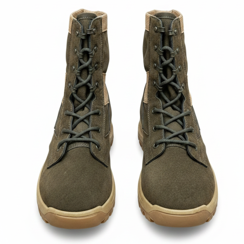 Knee high lace up tactical boots