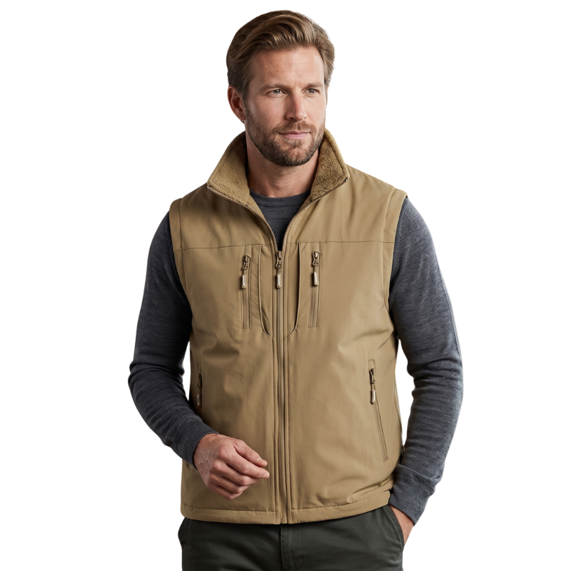 Fleece lined gilet mens
