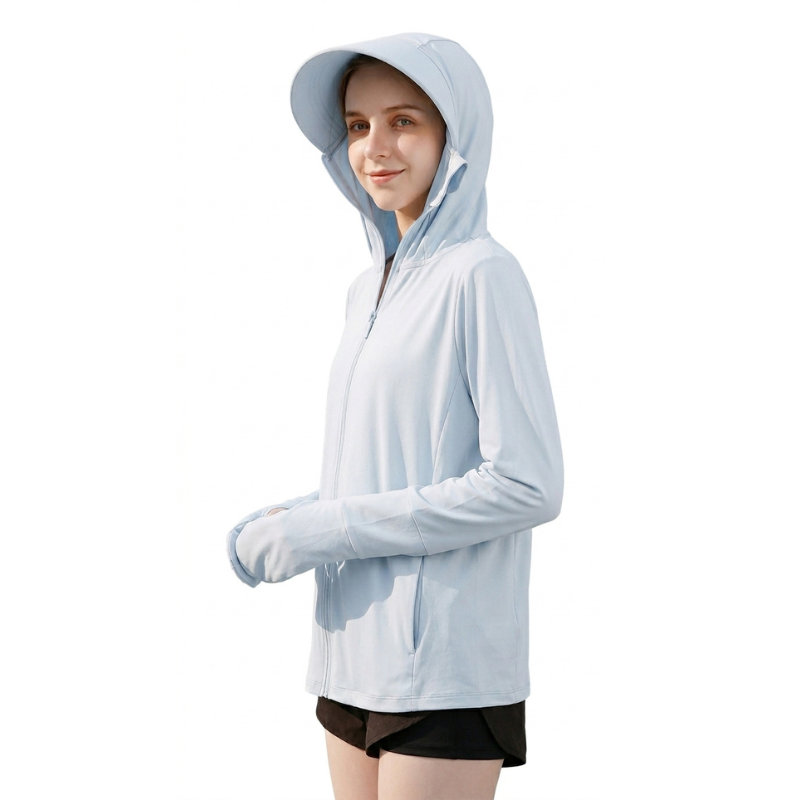 Sun hoodie women with zipper