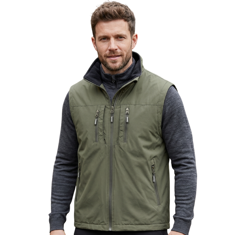 Fleece lined gilet mens