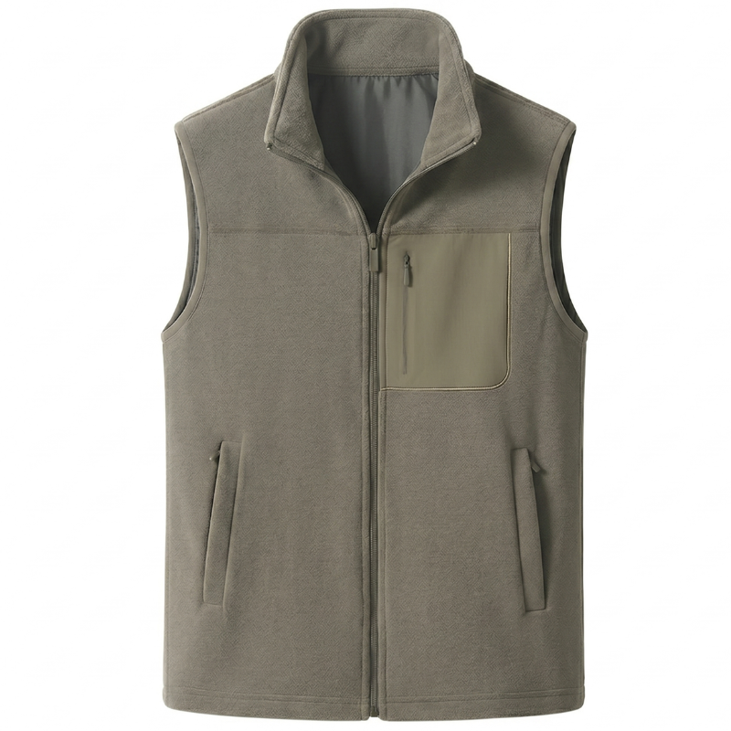 Mens fleece gilet three zipped pockets