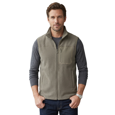 Mens fleece gilet three zipped pockets