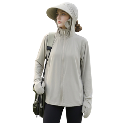 Sun hoodie women with zipper