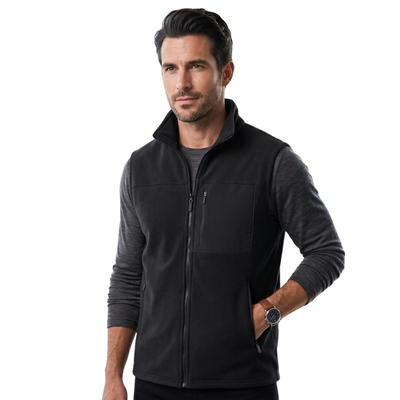 Mens fleece gilet three zipped pockets