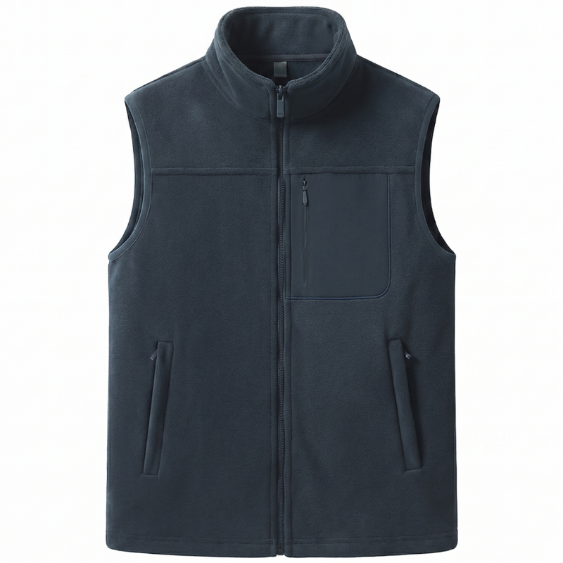 Mens fleece gilet three zipped pockets