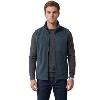 Mens fleece gilet three zipped pockets