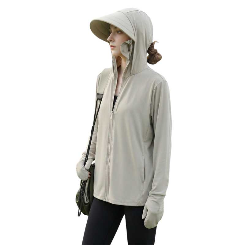 Sun hoodie women with zipper