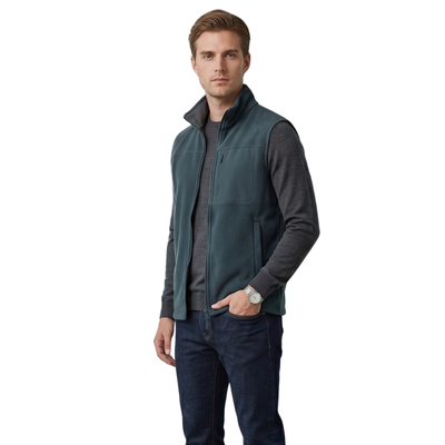 Mens fleece gilet three zipped pockets