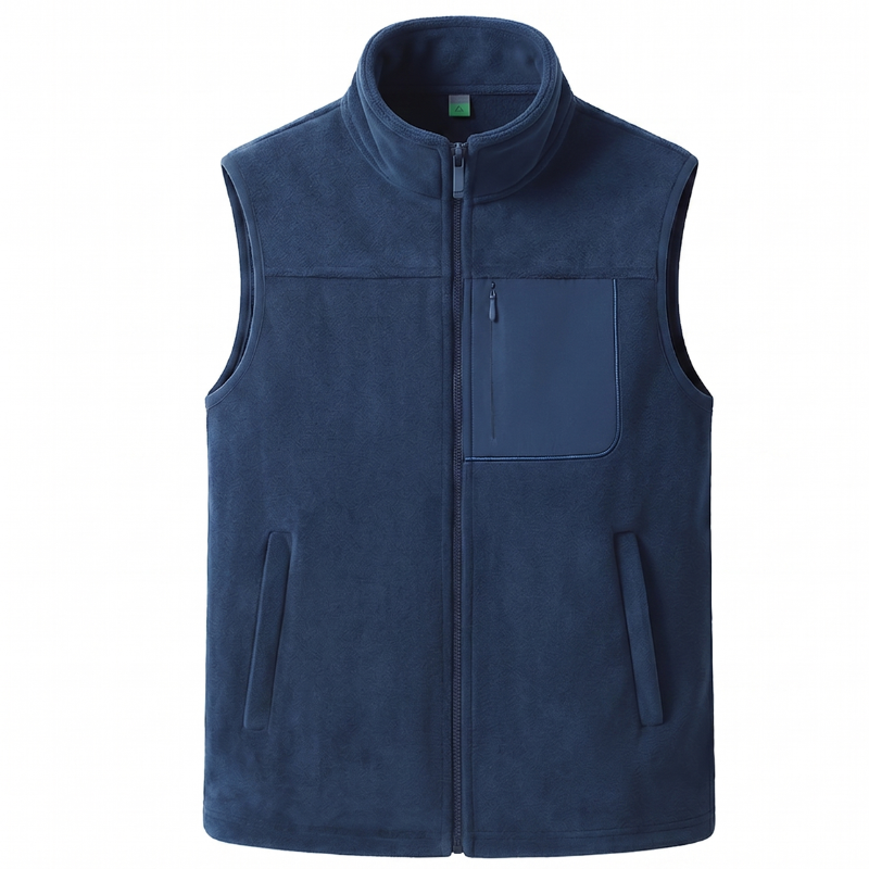 Mens fleece gilet three zipped pockets