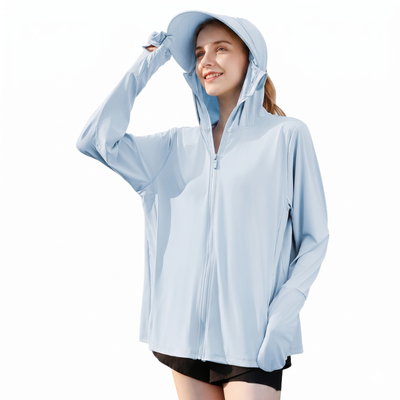 Sun hoodie women with zipper