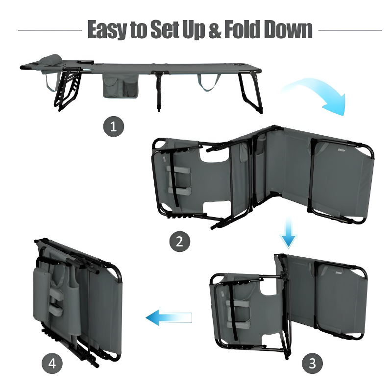 Army green camping beds