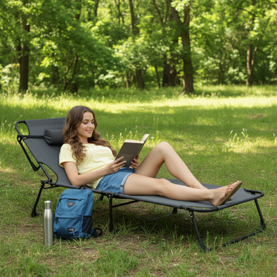Army green camping beds