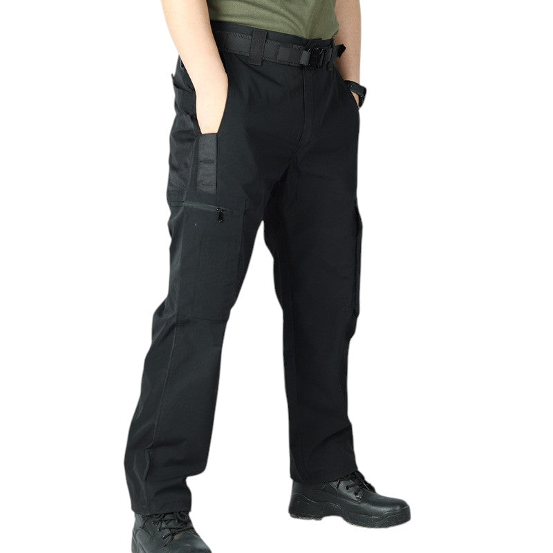 Black combat trousers multi pocket