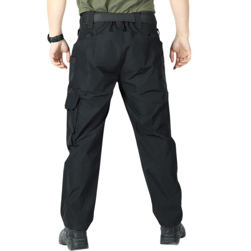 Black combat trousers multi pocket