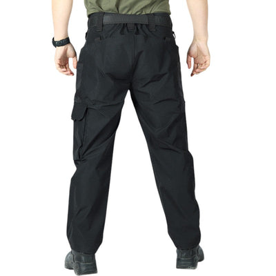 Black combat trousers multi pocket