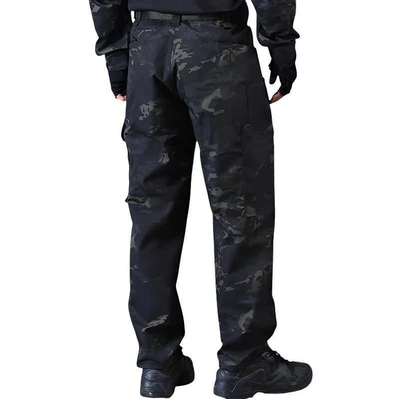 Black heavy duty combat trousers