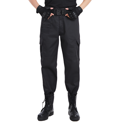 Black military combat trousers