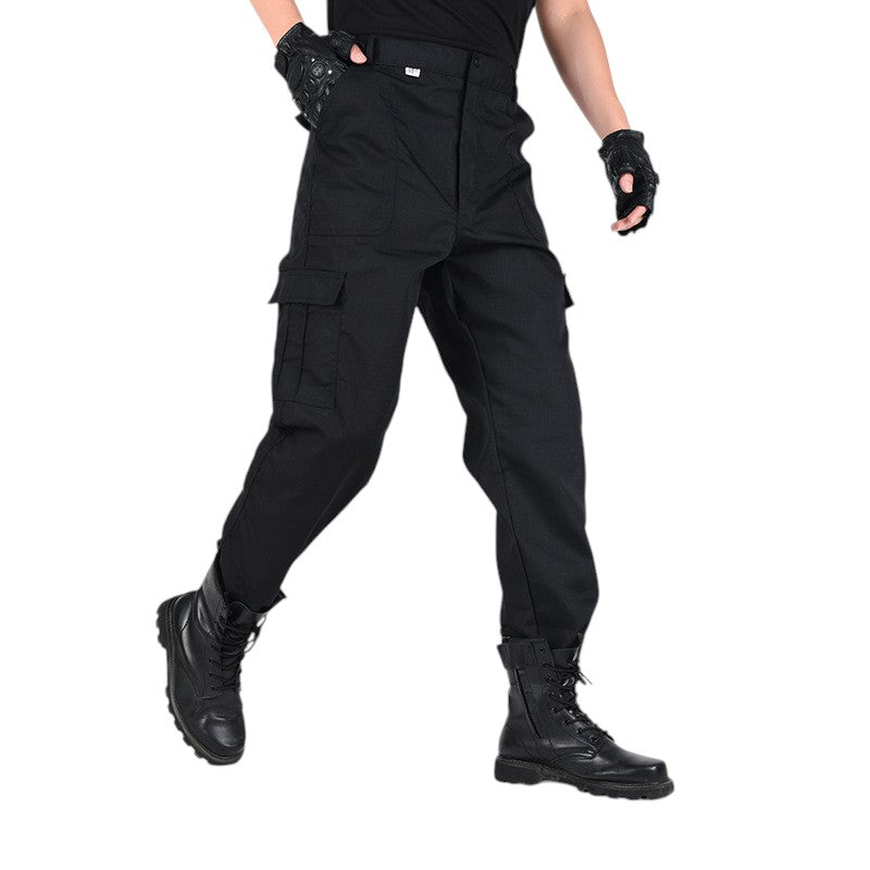 Black ripstop combat trousers