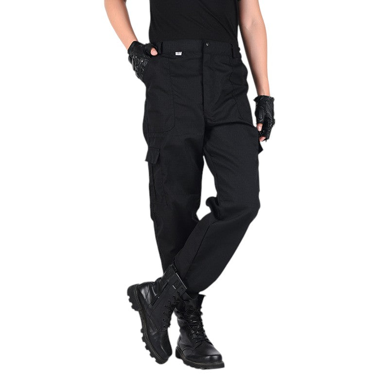 Black ripstop combat trousers