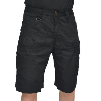 Black tactical cargo shorts