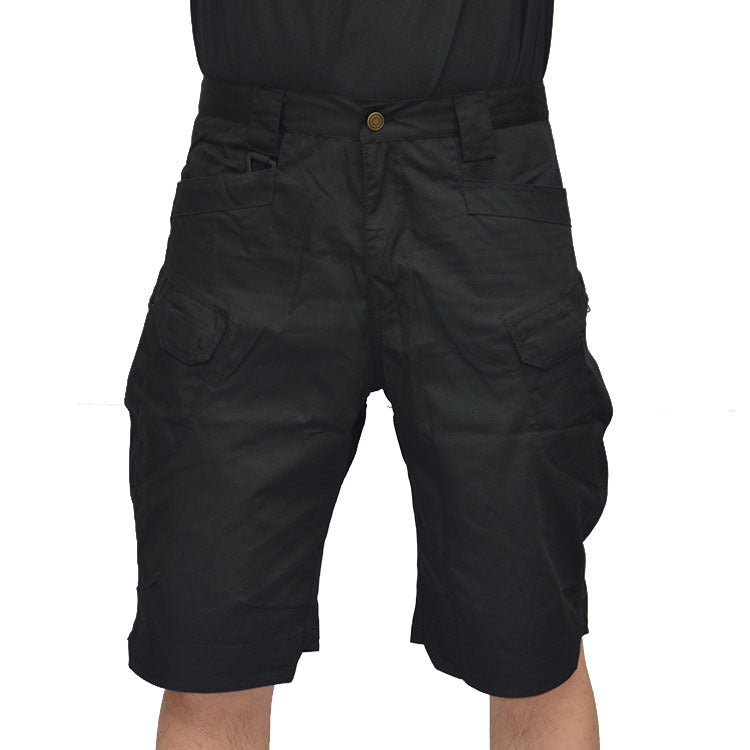 Black tactical cargo shorts