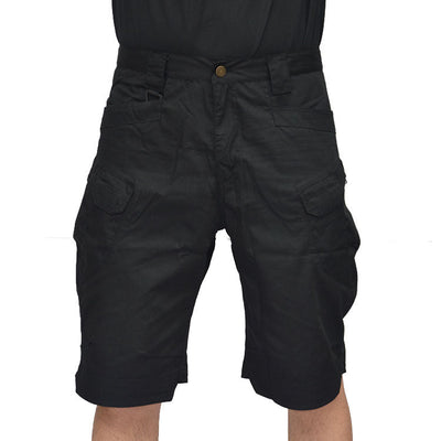 Black tactical cargo shorts
