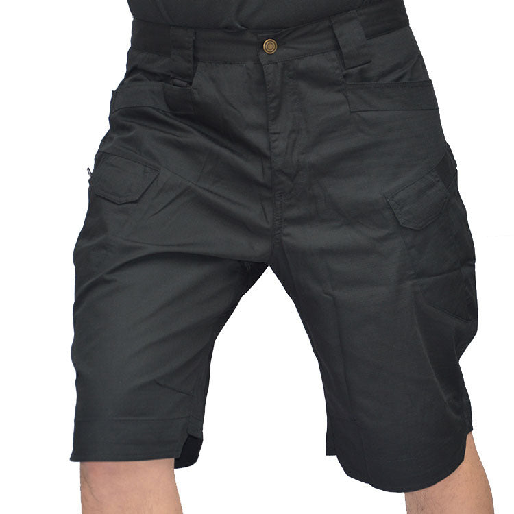 Black tactical cargo shorts
