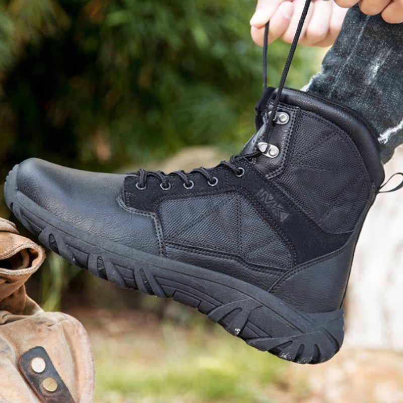 Black tactical combat boots