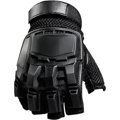 Black Tactical Fingerless Gloves