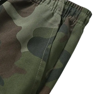 Camo cargo pants with drawstring