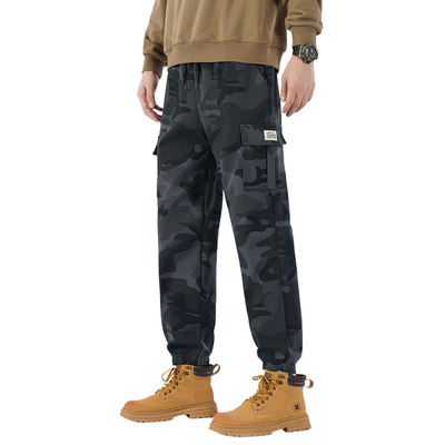 Camo cargo pants with drawstring