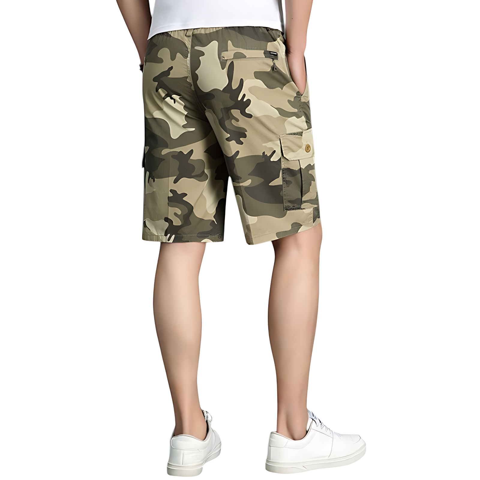 Camouflage cargo shorts for men