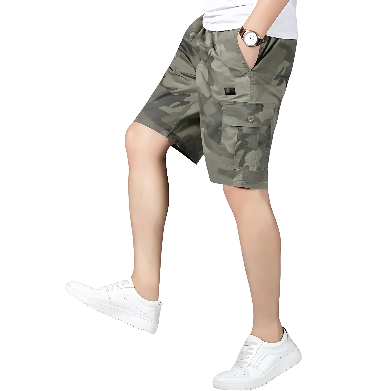 Camouflage cargo shorts for men